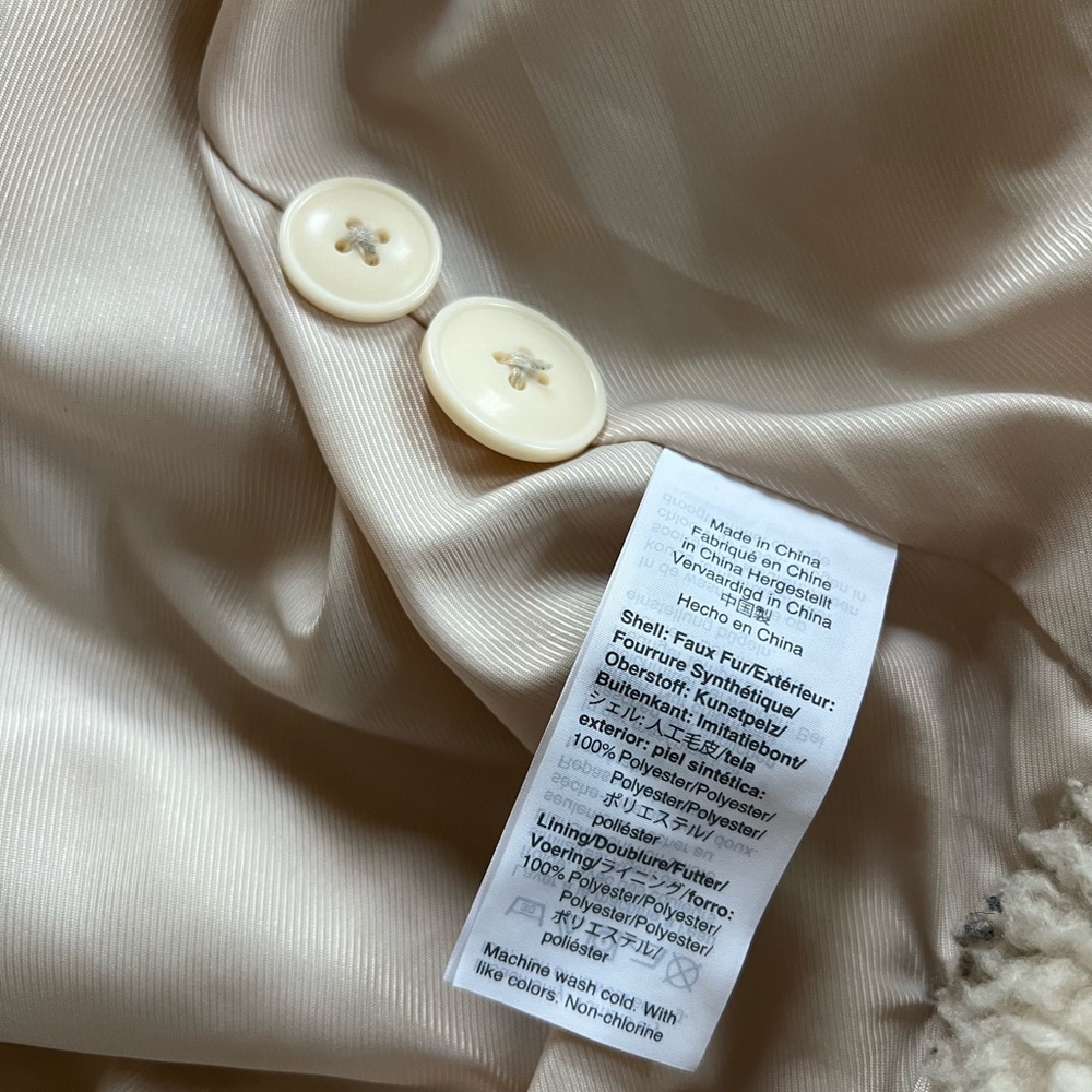 Madewell cream Sherpa soft oversized teddy jacket coat white beige tan small - Picture 8 of 10
